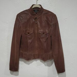 A.J. Bari Women's Tan Leather Jacket
